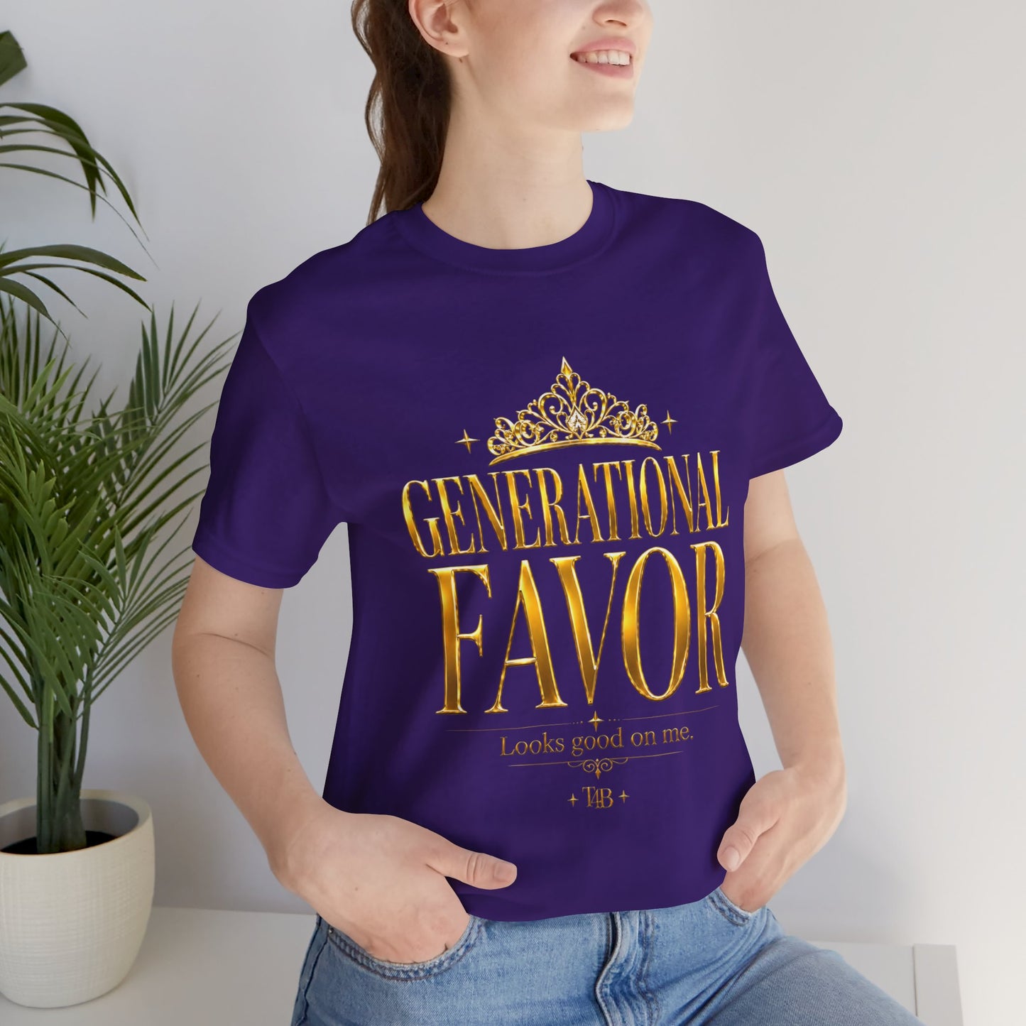 Generational Favor Tee — Gold Foil Faith Graphic T-Shirt