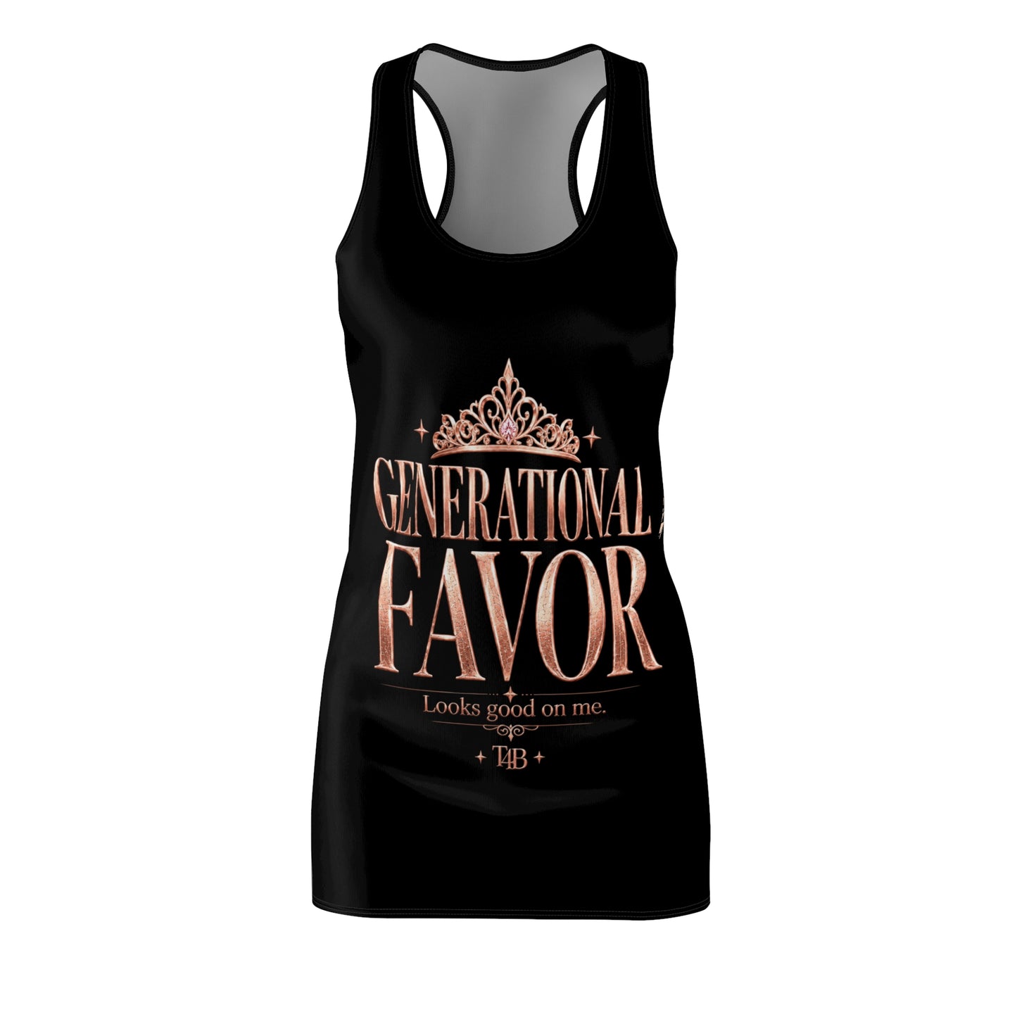 Racerback Dress — "Generational Favor" Rose Gold Graphic