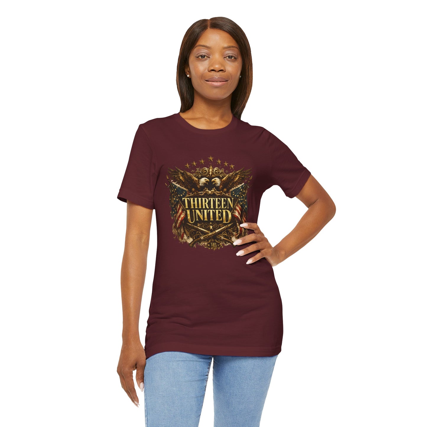 T‑Shirt - "Thirteen United" Vintage Eagle Patriotic Graphic Tee