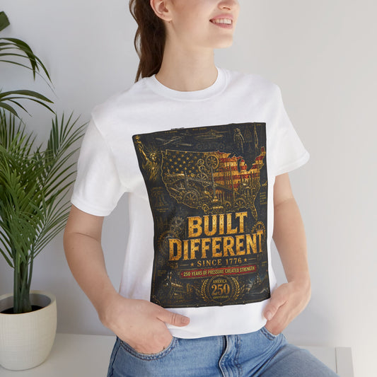Built Different Tee — Patriotic ‘Built Different’ American Flag Graphic T-Shirt