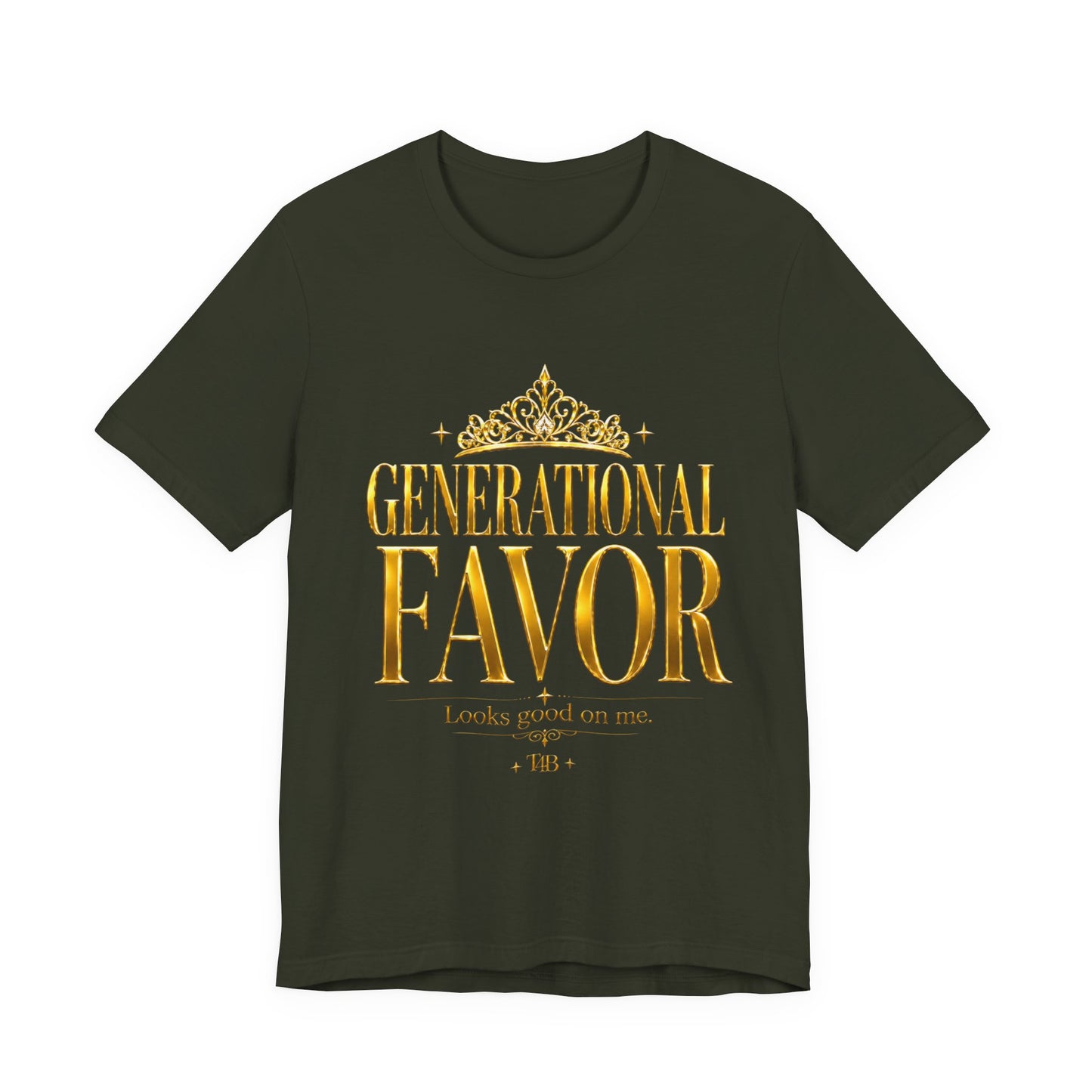Generational Favor Tee — Gold Foil Faith Graphic T-Shirt
