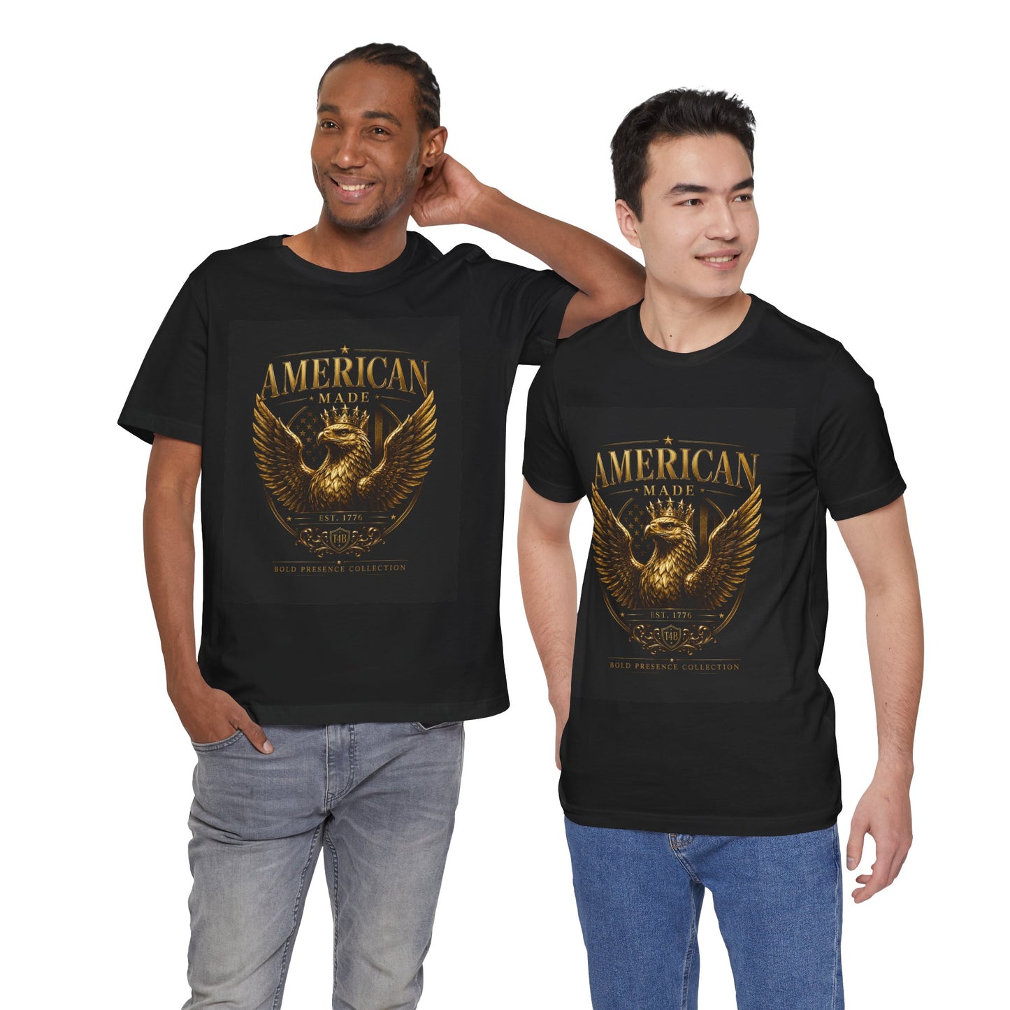 American Made Eagle T-Shirt — Vintage Gold Patriotic Tee
