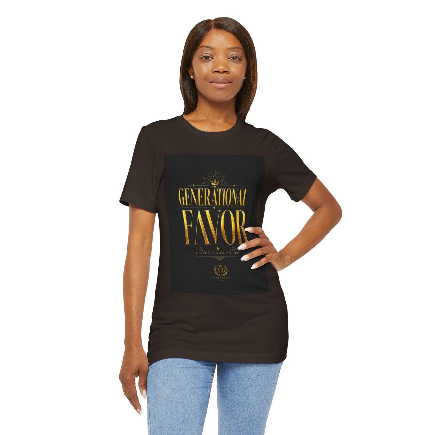 Generational Favor Tee — Gold Foil Faith Graphic T-Shirt