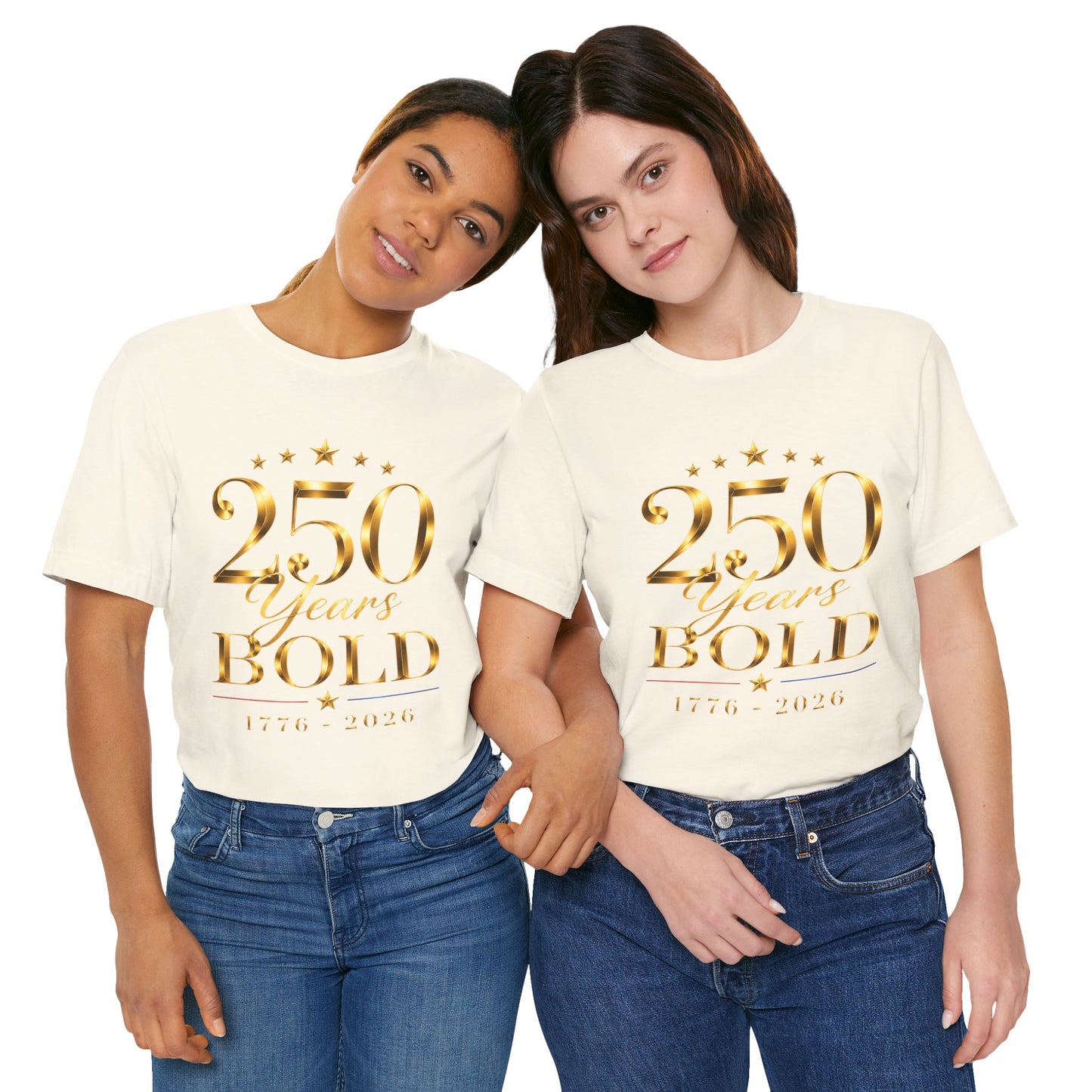 250 Years Bold T-Shirt — 1776–2026 Gold Anniversary Tee
