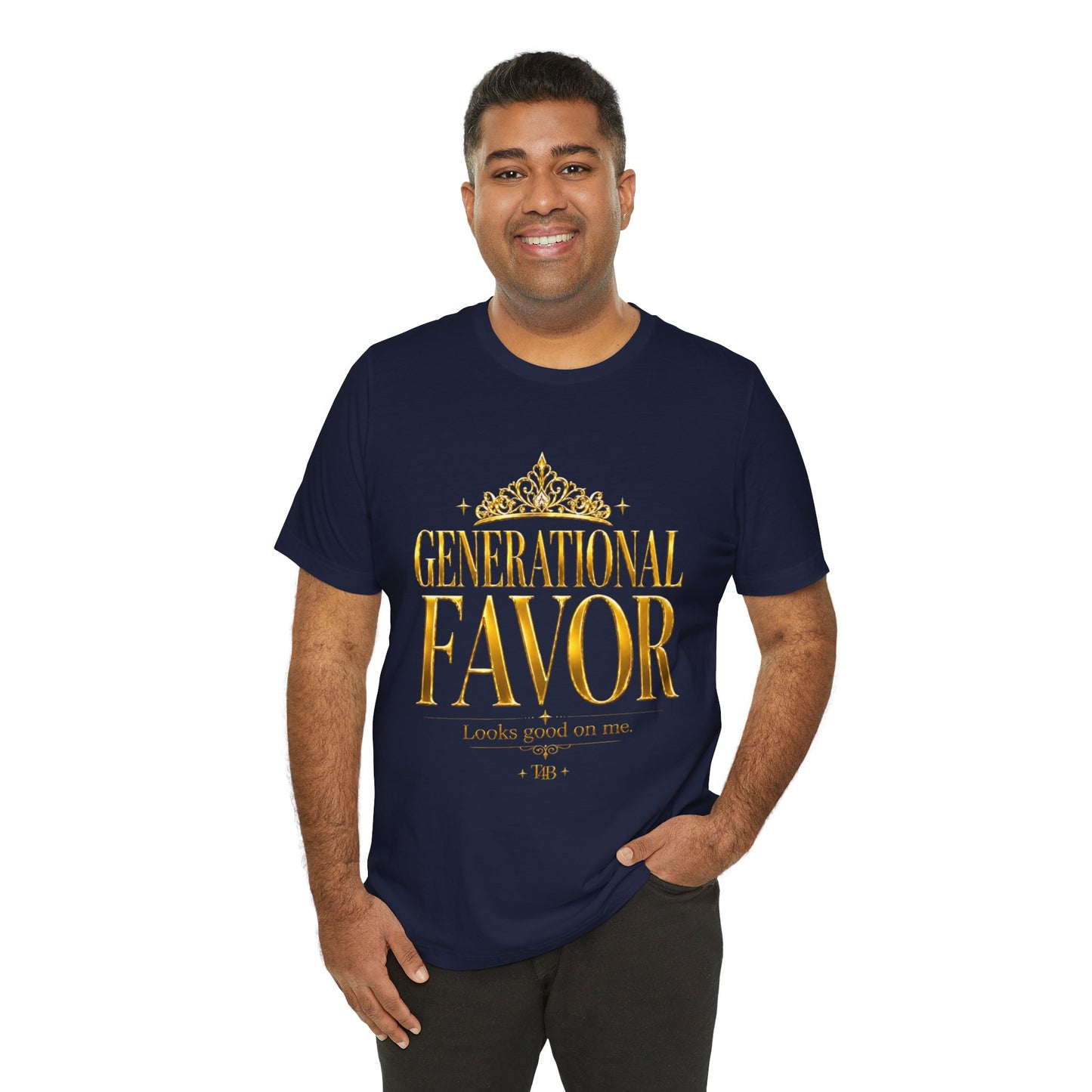 Generational Favor Tee — Gold Foil Faith Graphic T-Shirt