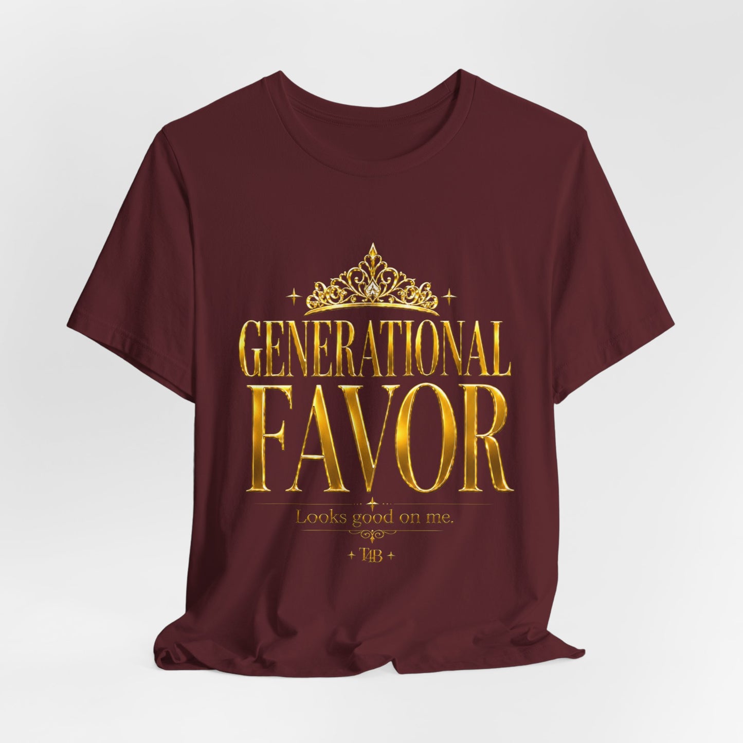 Generational Favor Tee — Gold Foil Faith Graphic T-Shirt
