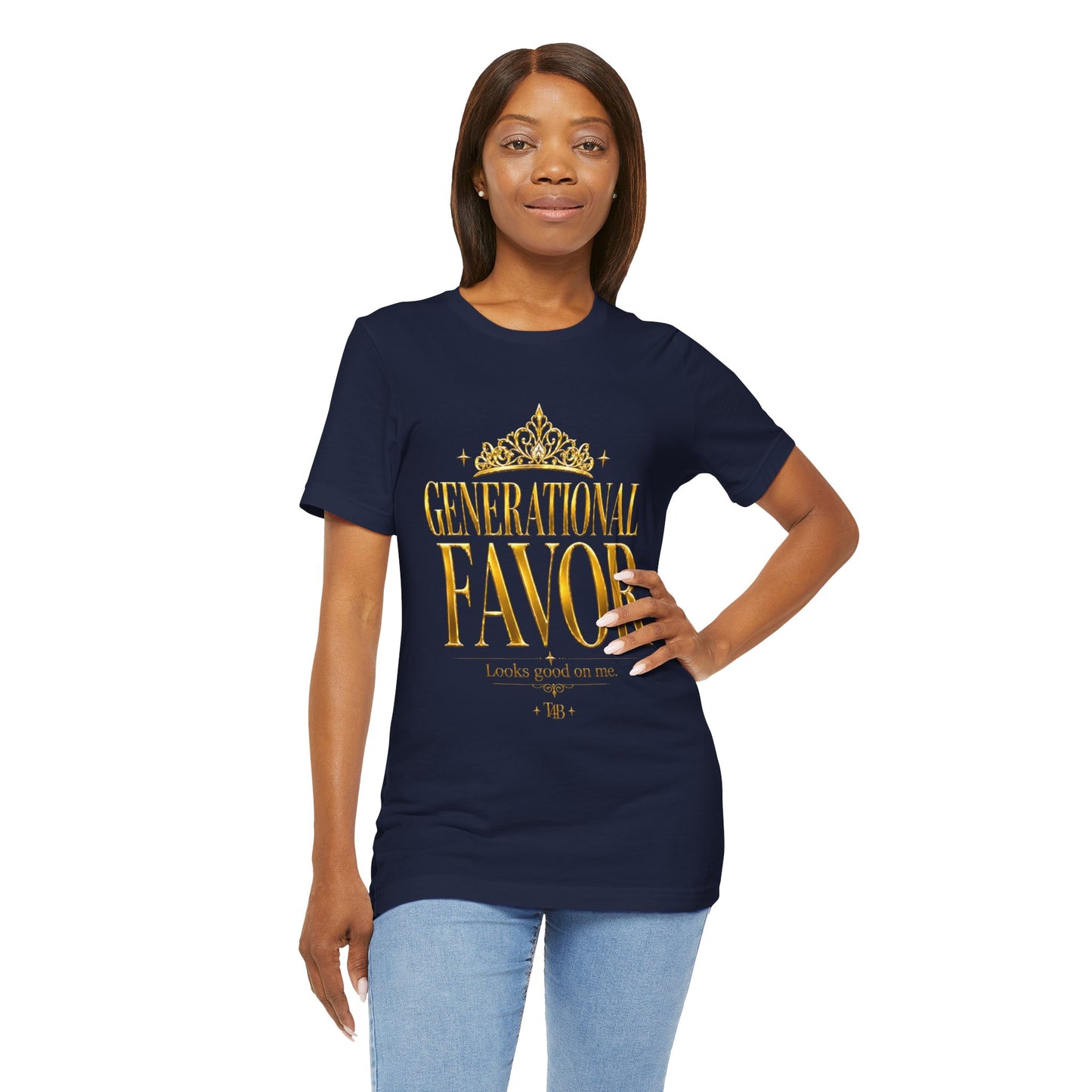 Generational Favor Tee — Gold Foil Faith Graphic T-Shirt