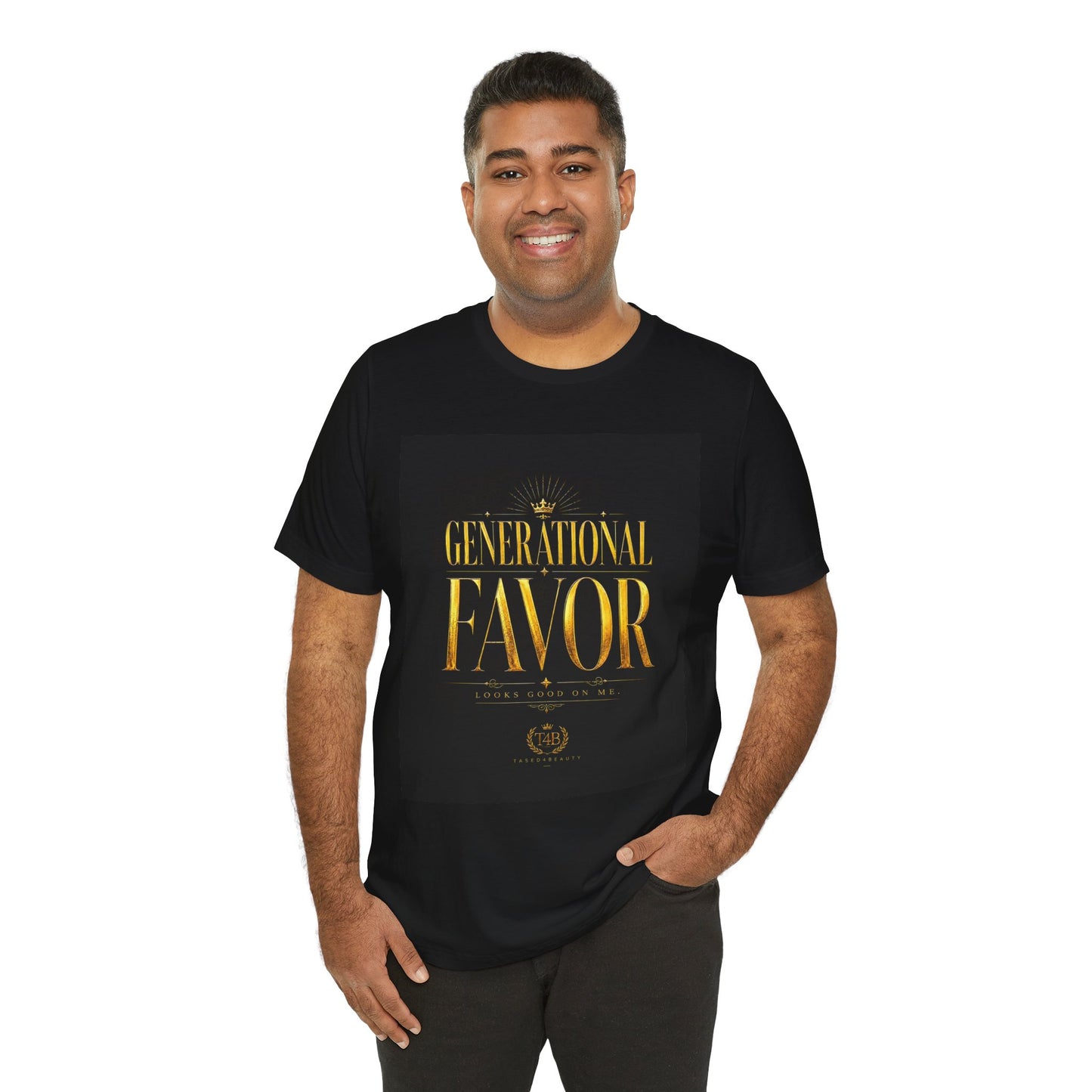 Generational Favor Tee — Gold Foil Faith Graphic T-Shirt