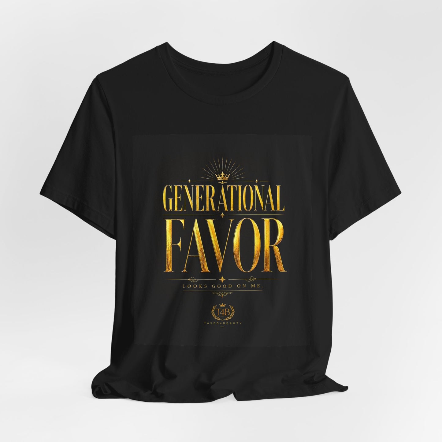 Generational Favor Tee — Gold Foil Faith Graphic T-Shirt