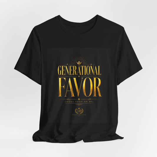 Generational Favor Tee — Gold Foil Faith Graphic T-Shirt