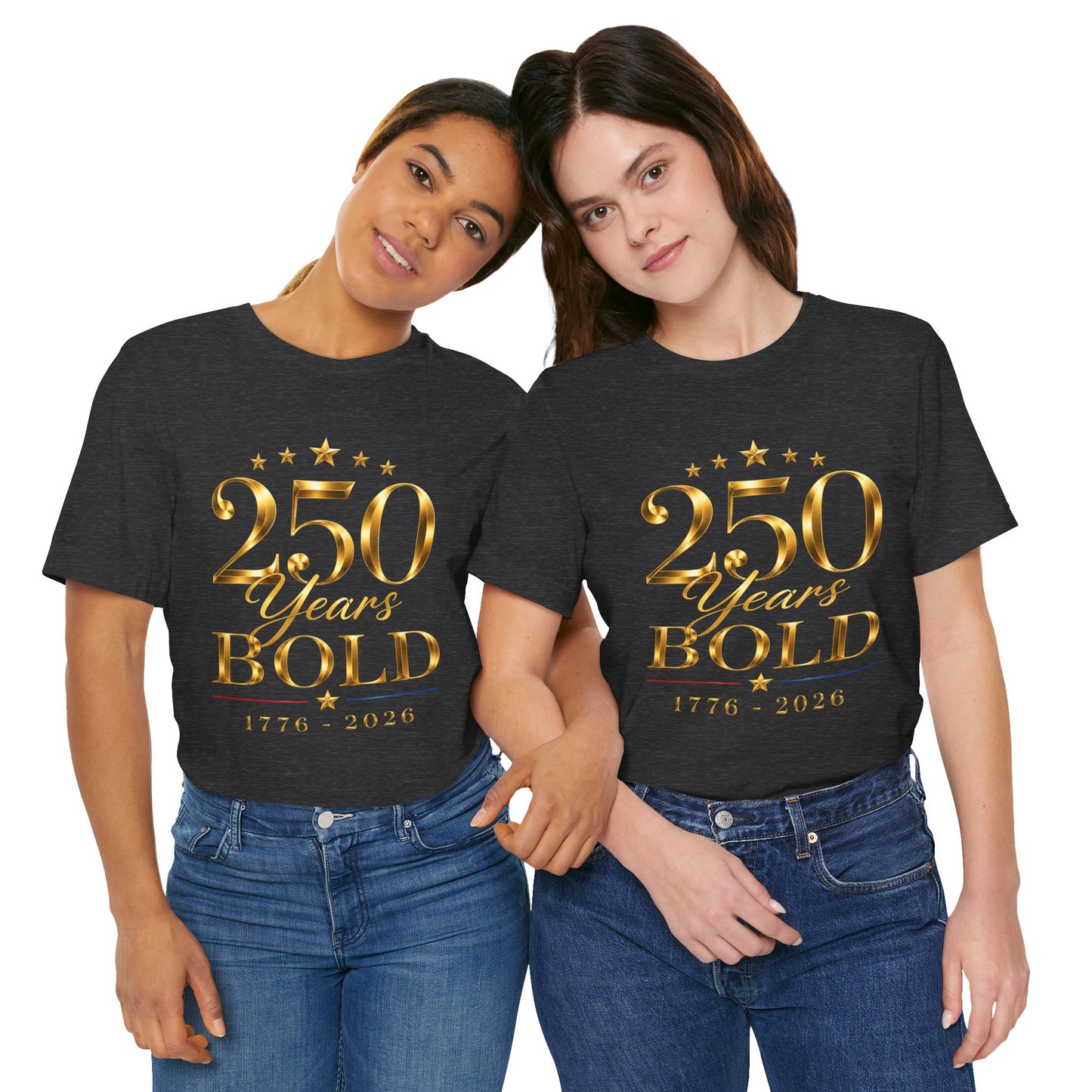 250 Years Bold T-Shirt — 1776–2026 Gold Anniversary Tee