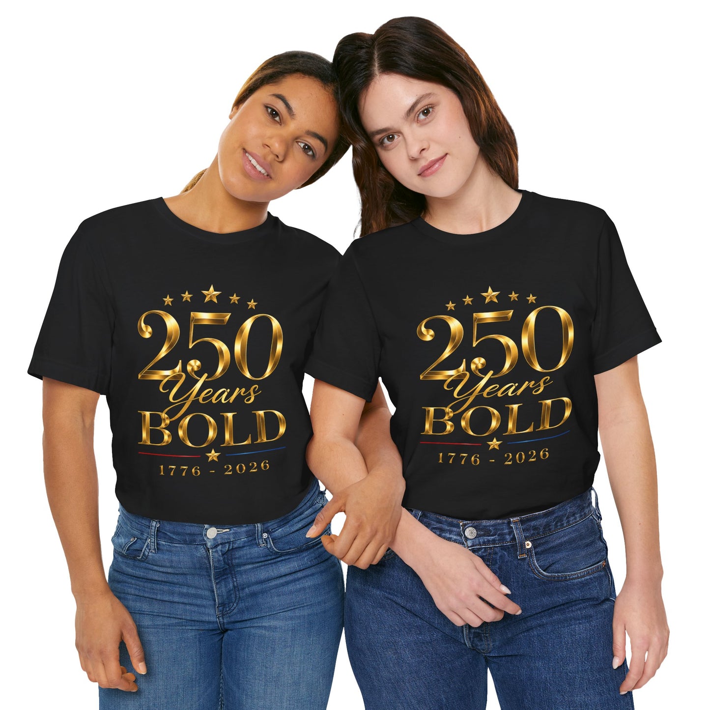 250 Years Bold T-Shirt — 1776–2026 Gold Anniversary Tee
