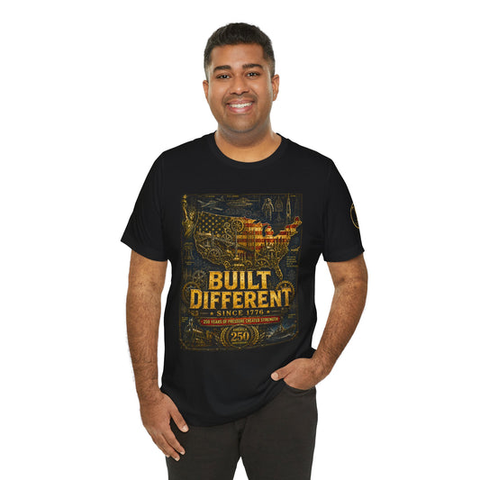 Built Different Tee — Patriotic ‘Built Different’ American Flag Graphic T-Shirt