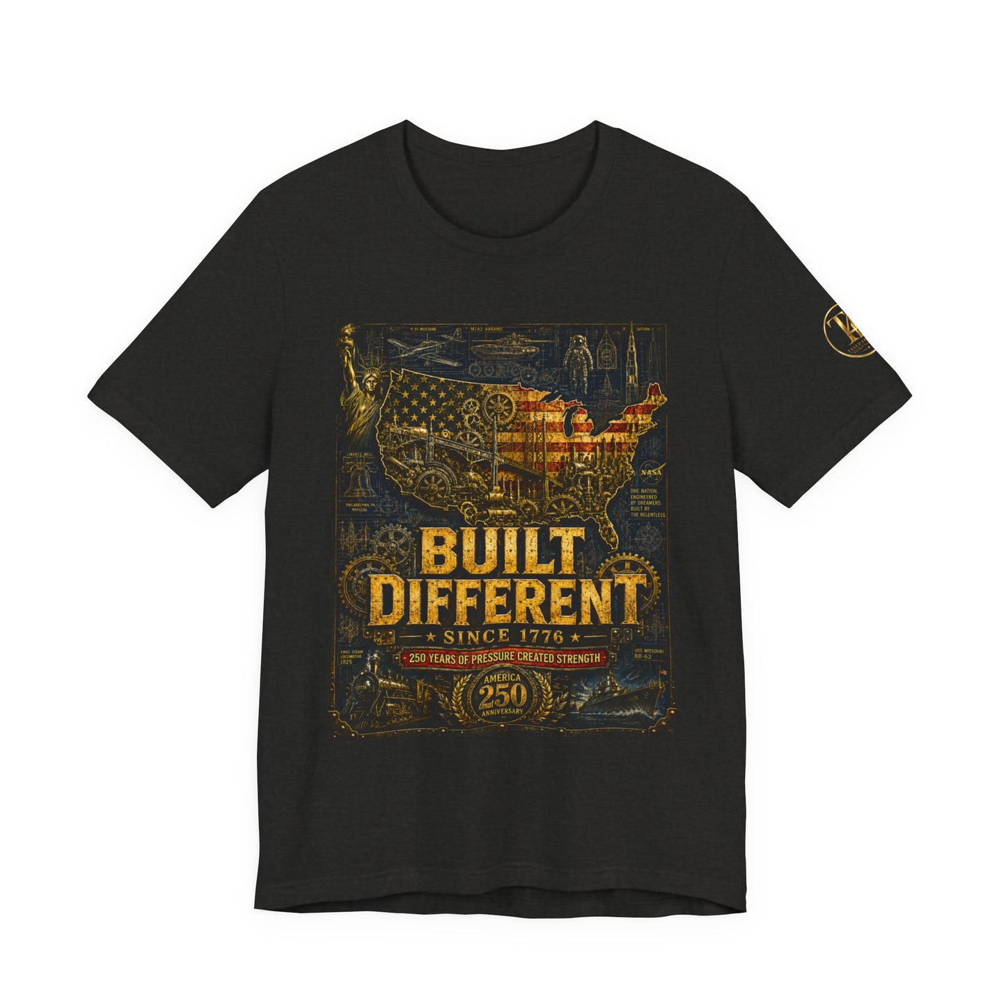 Built Different Tee — Patriotic ‘Built Different’ American Flag Graphic T-Shirt