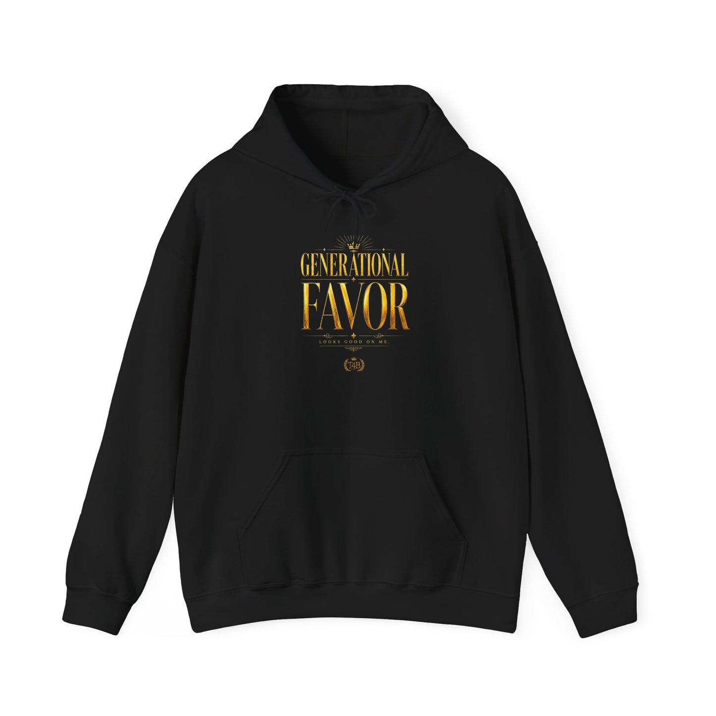 Generational Favor Hoodie — Inspirational Gold Script Hooded Sweatshirt