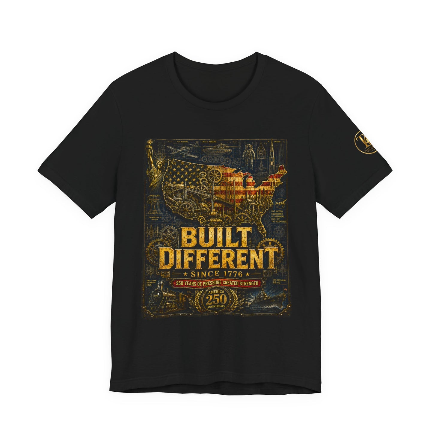 Built Different Tee — Patriotic ‘Built Different’ American Flag Graphic T-Shirt