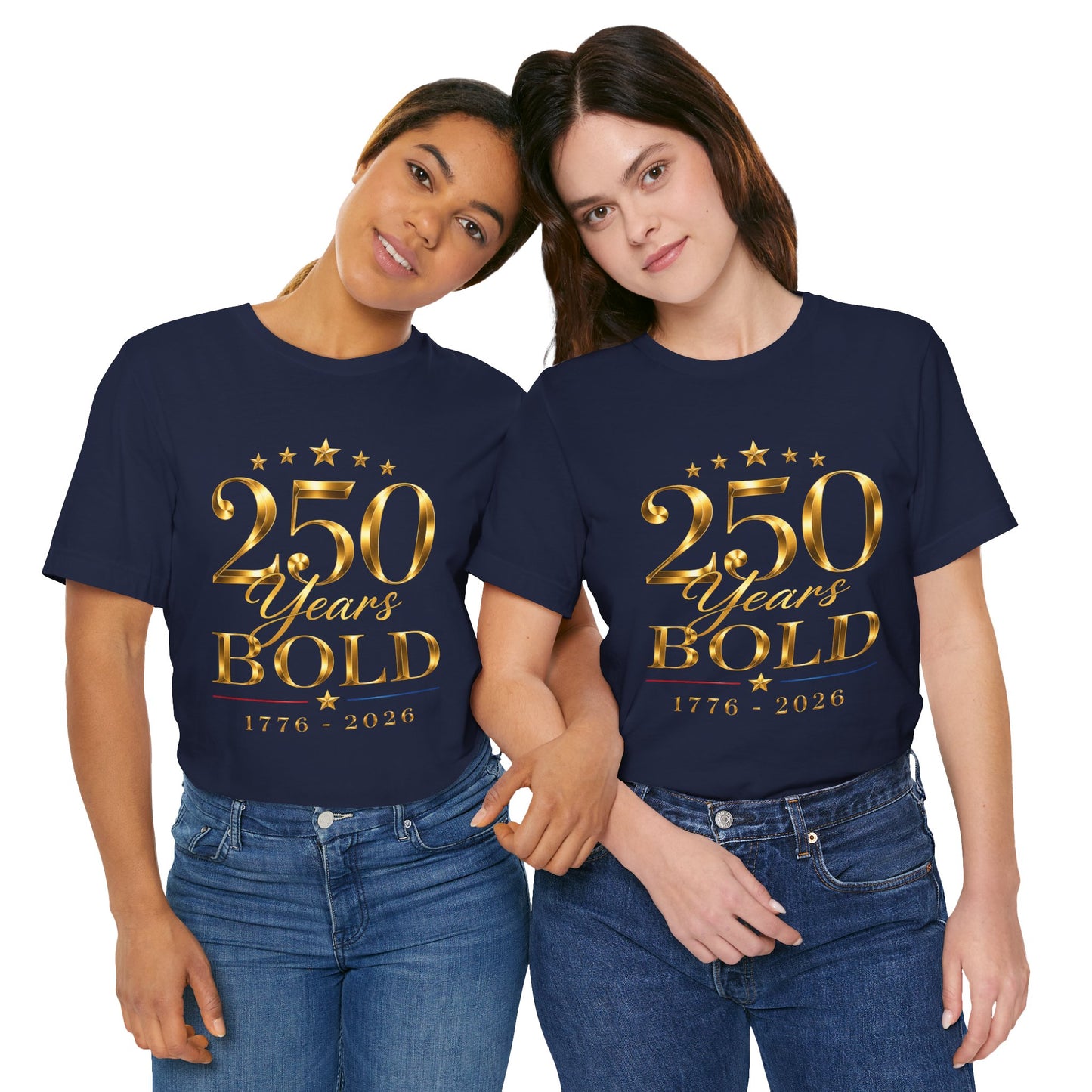 250 Years Bold T-Shirt — 1776–2026 Gold Anniversary Tee