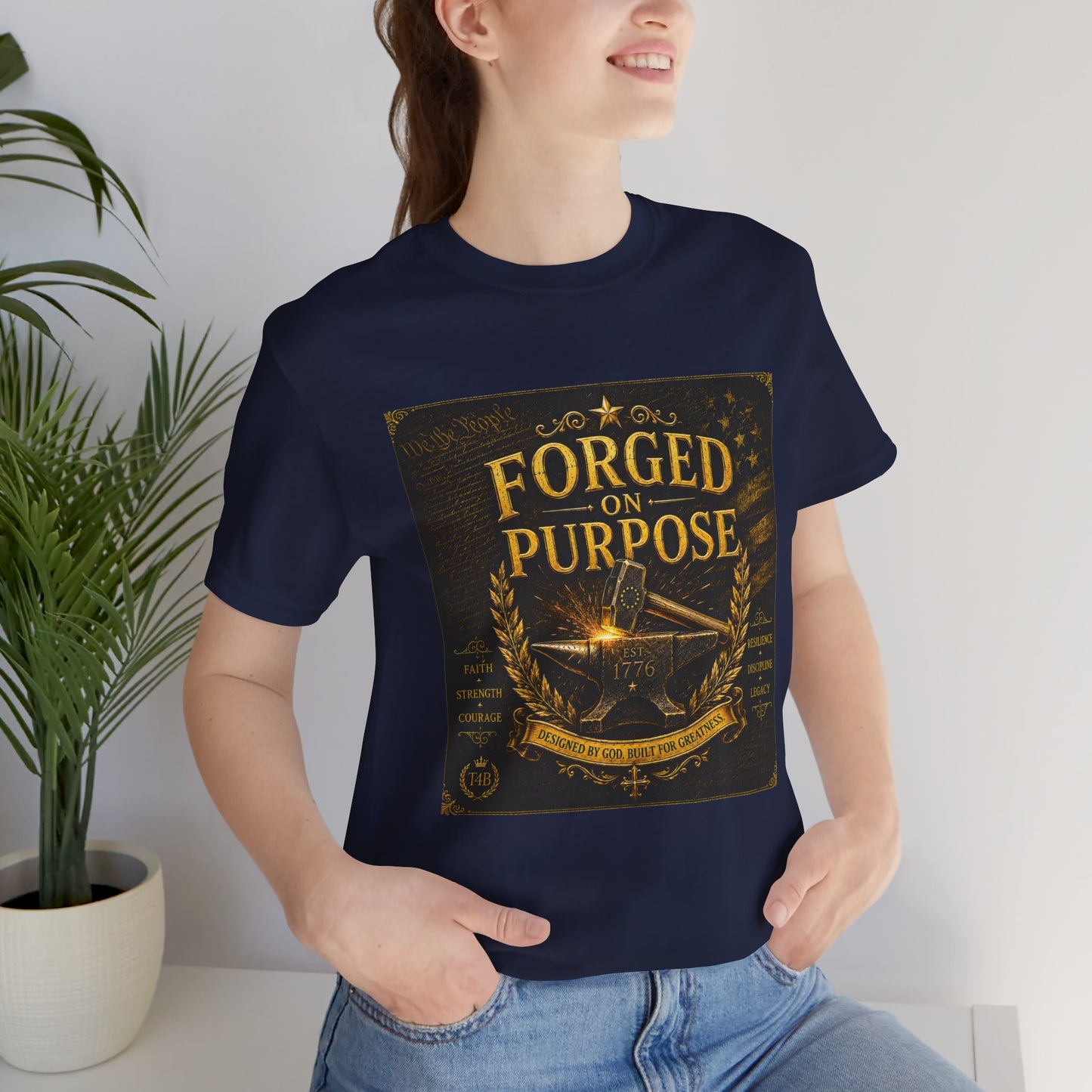 Forged on Purpose Tee — Inspirational Blacksmith/Metalworker Graphic T-Shirt