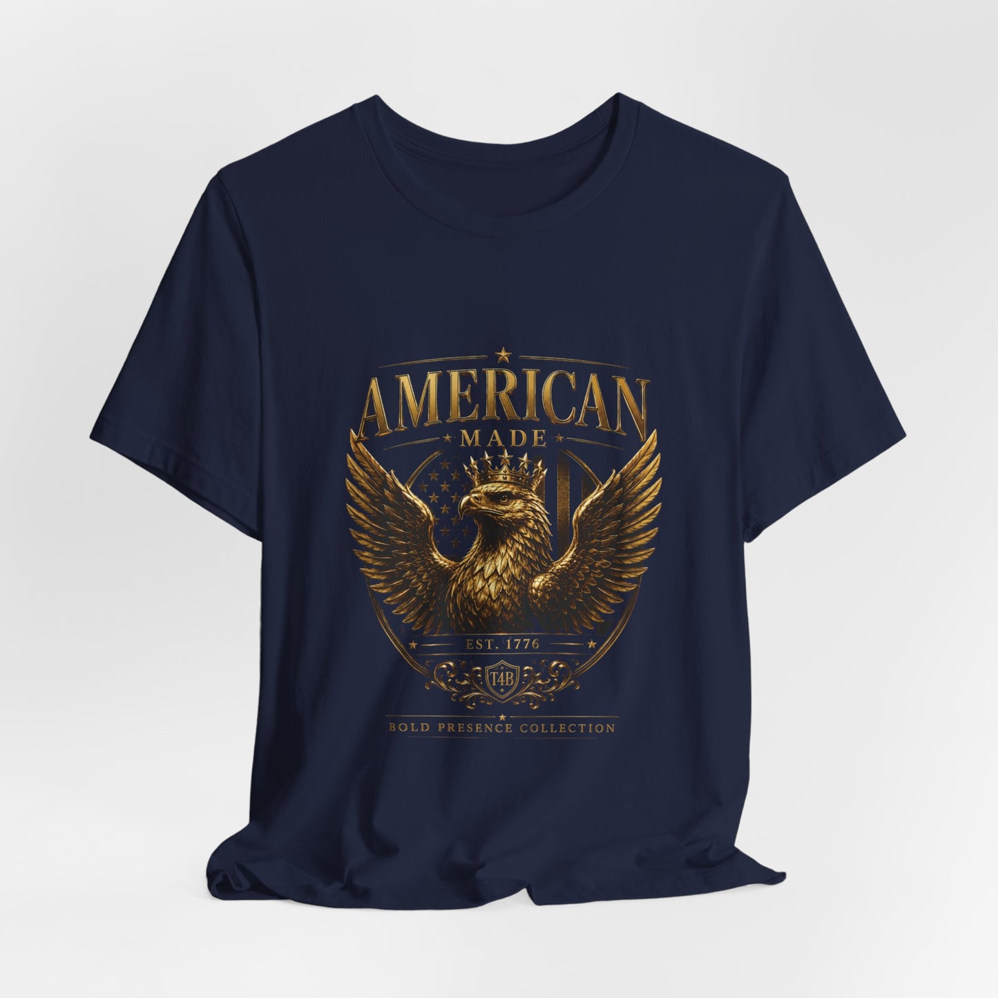 American Made Eagle T-Shirt — Vintage Gold Patriotic Tee