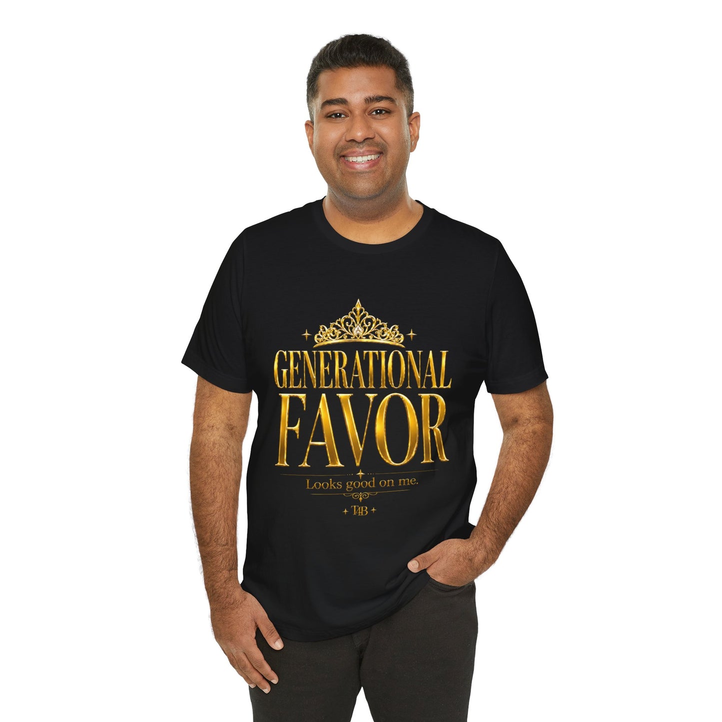 Generational Favor Tee — Gold Foil Faith Graphic T-Shirt