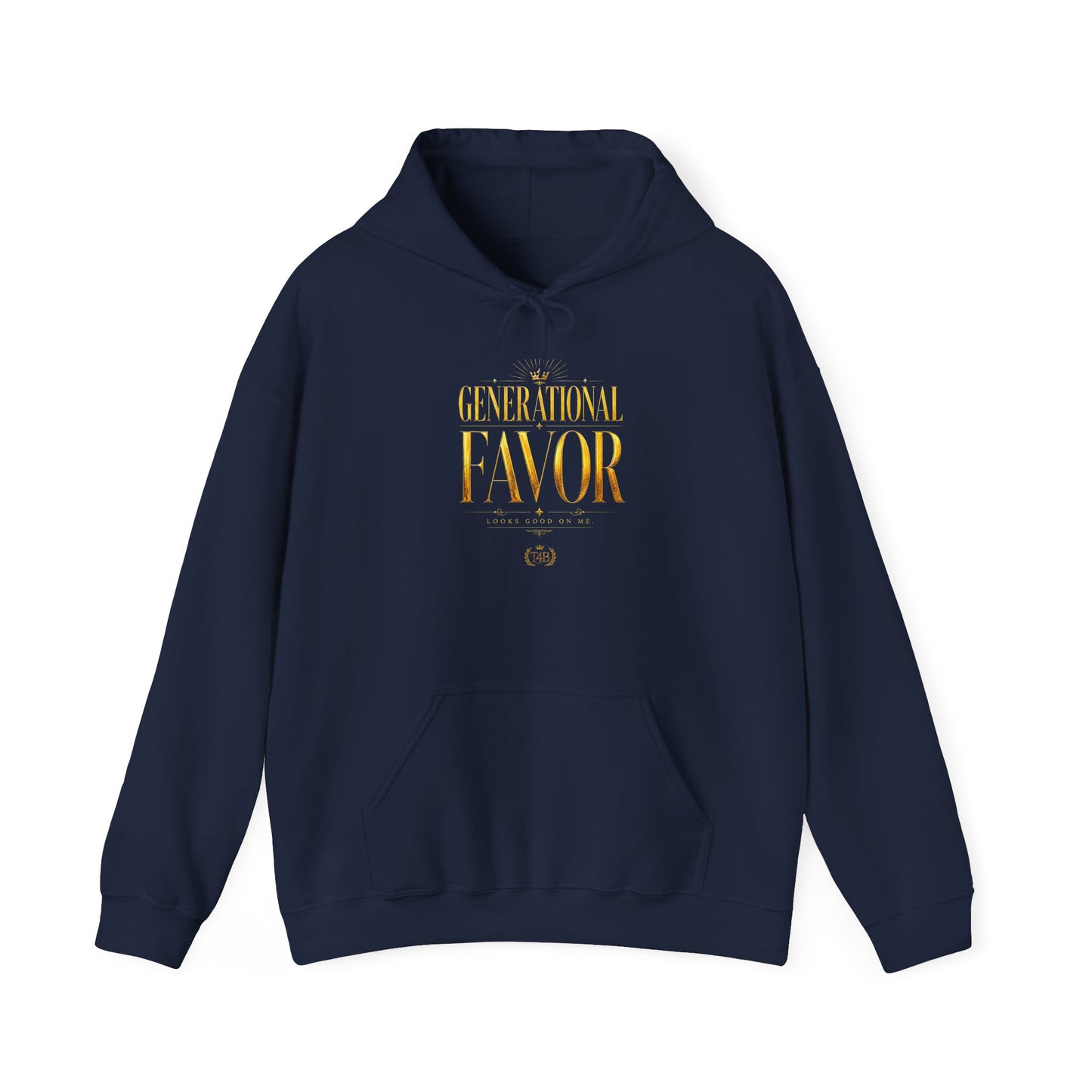 Generational Favor Hoodie — Inspirational Gold Script Hooded Sweatshirt