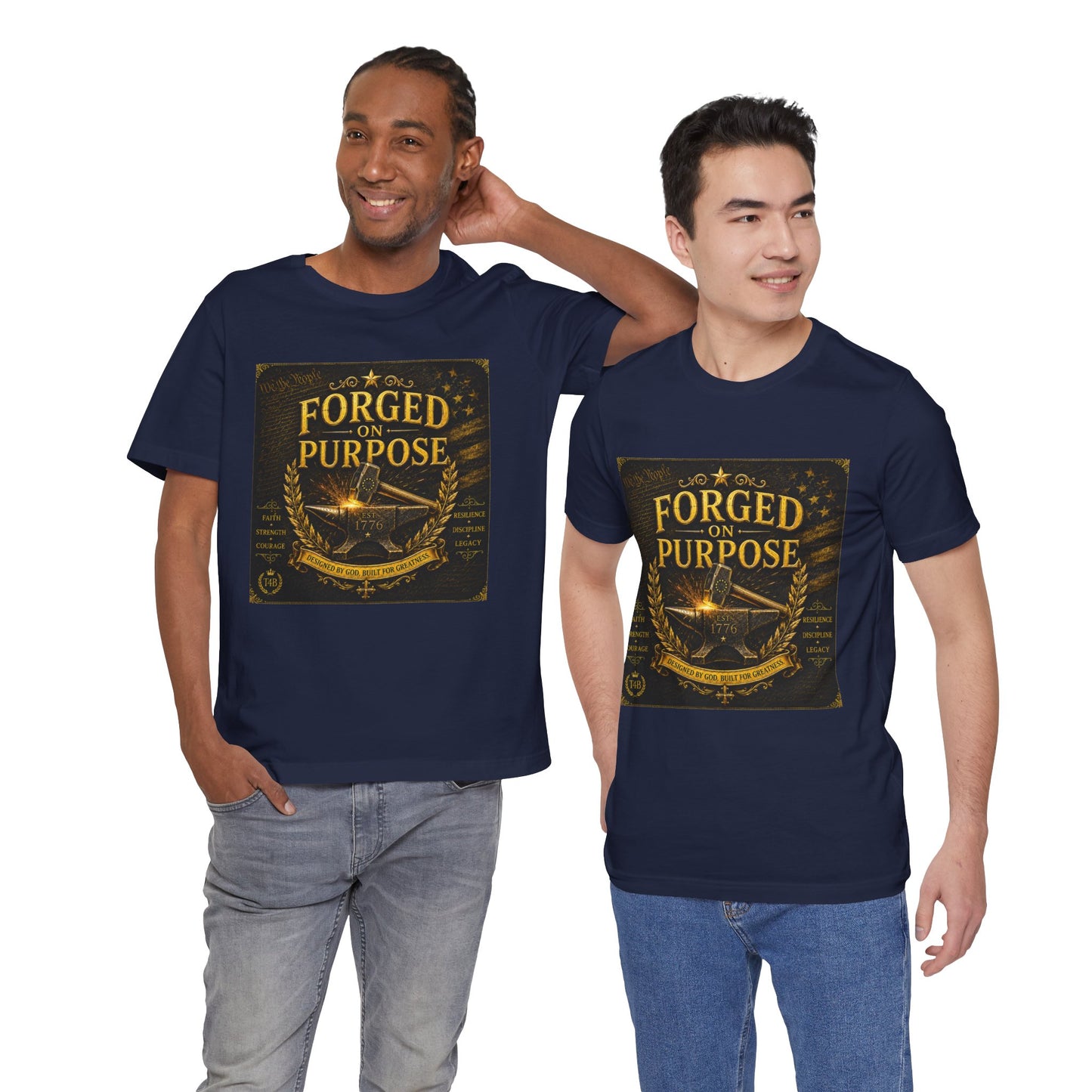 Forged on Purpose Tee — Inspirational Blacksmith/Metalworker Graphic T-Shirt