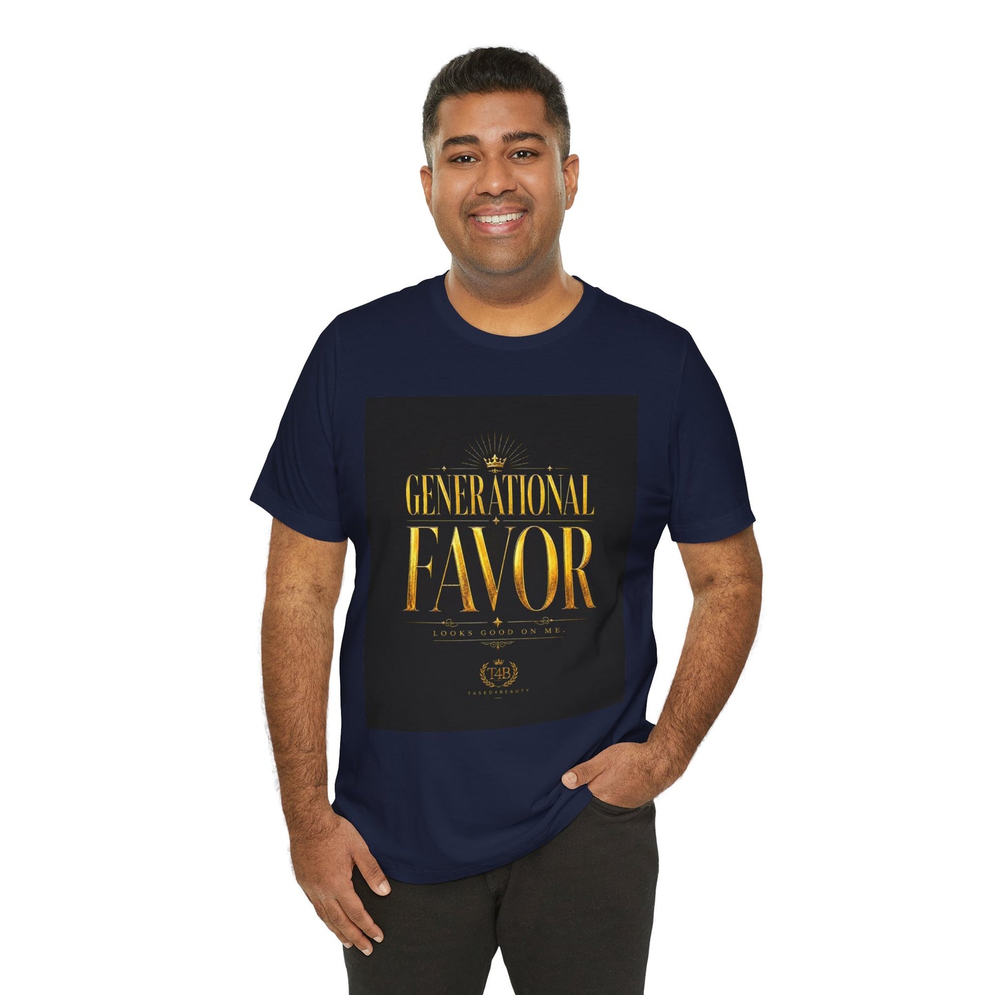 Generational Favor Tee — Gold Foil Faith Graphic T-Shirt