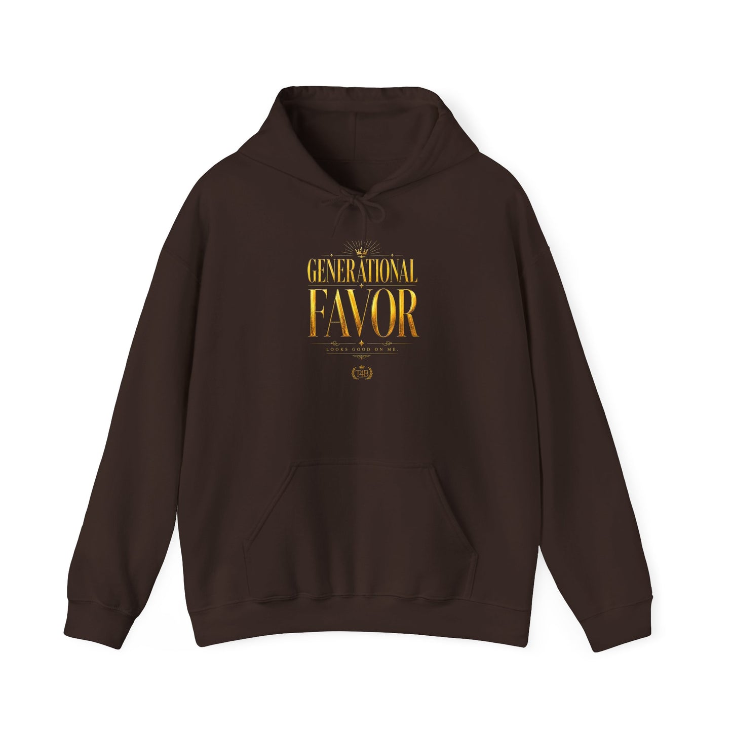Generational Favor Hoodie — Inspirational Gold Script Hooded Sweatshirt