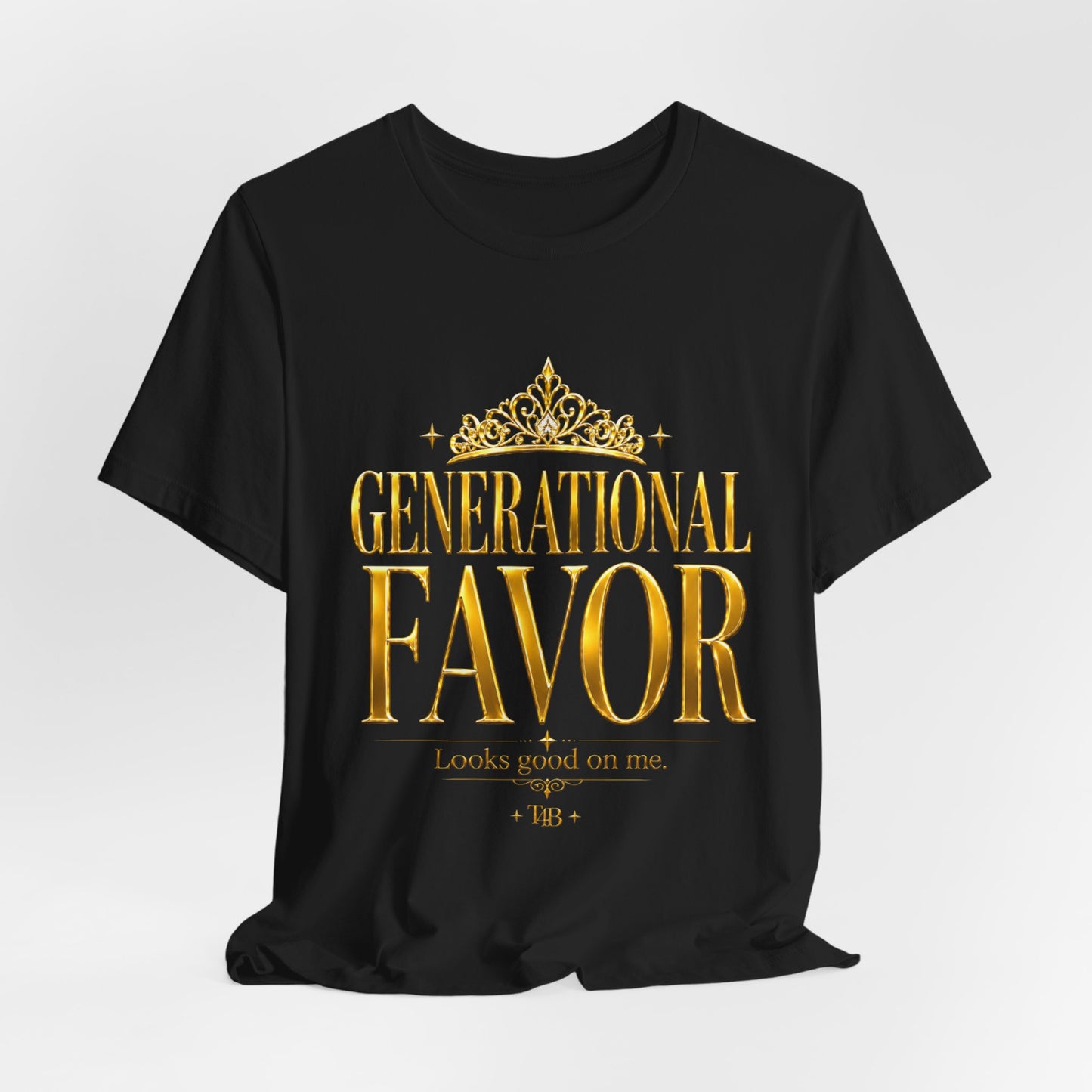Generational Favor Tee — Gold Foil Faith Graphic T-Shirt
