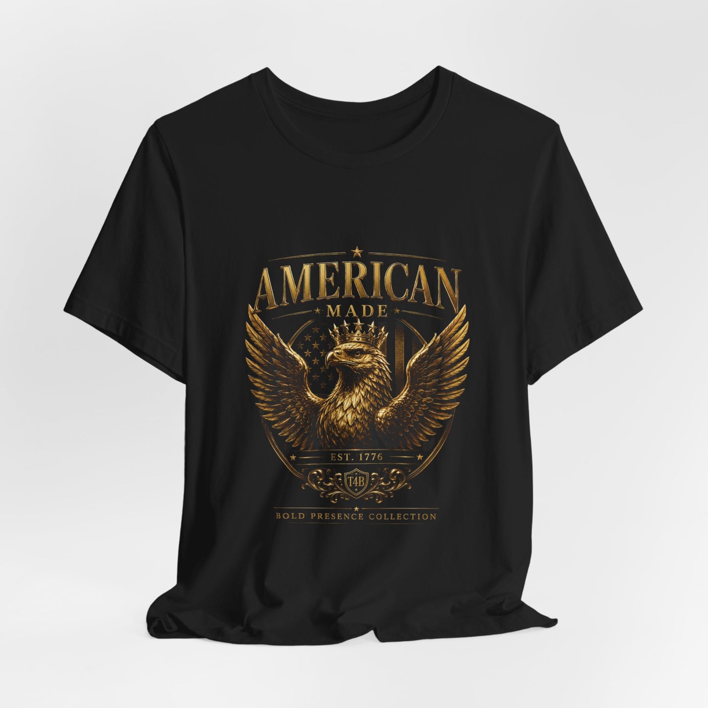 American Made Eagle T-Shirt — Vintage Gold Patriotic Tee